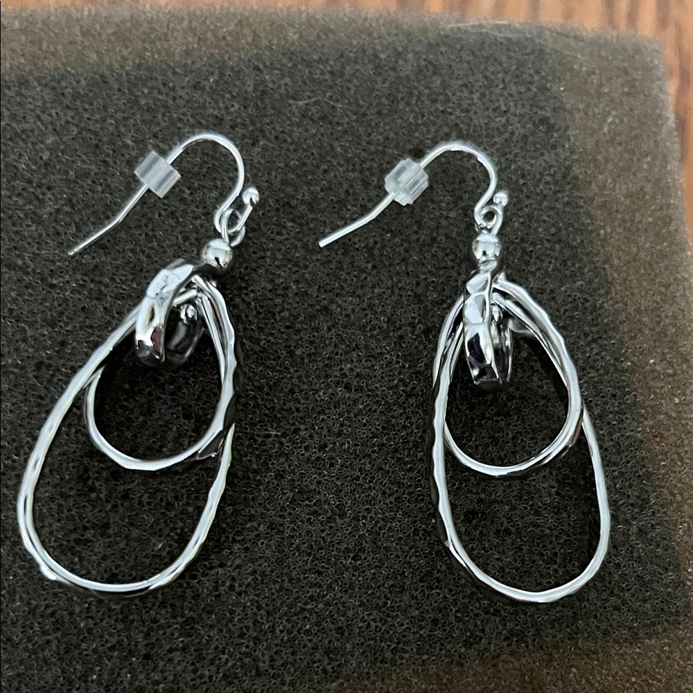 Lia Sophia Silver Twisted Hoop Earrings